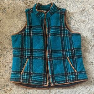 Kids Blue Plaid Fleece Vest